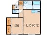 クレ－ルベルヴィル立花Ｂ棟 1LDKの間取り