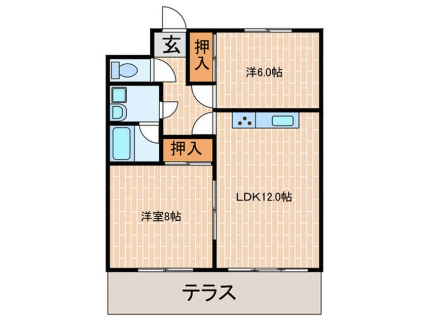 間取図 毘沙門サンエーハイツ　Ⅲ