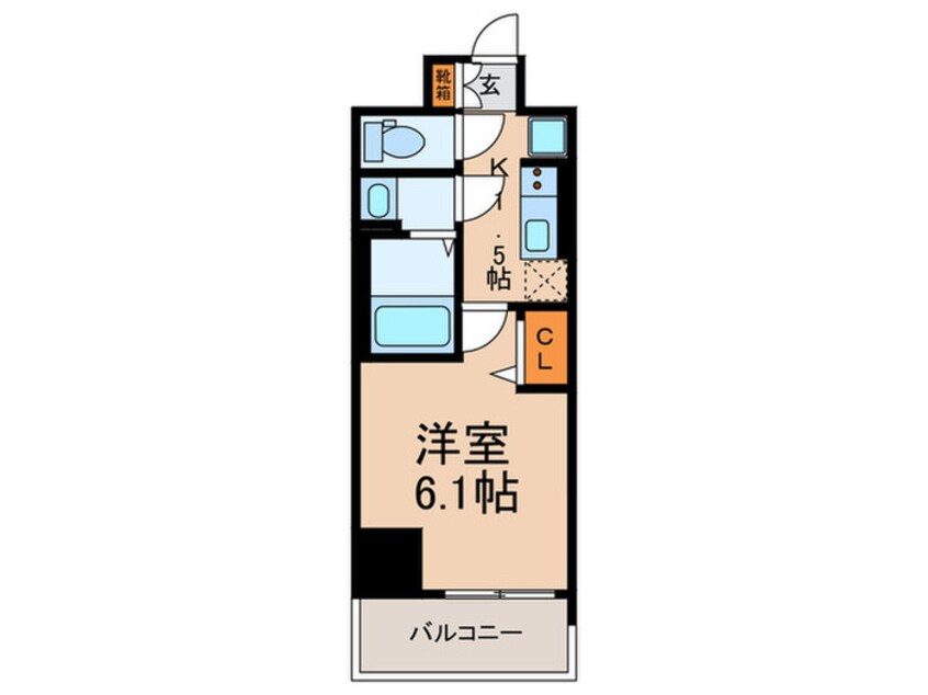 間取図 ﾌﾟﾚｻﾝｽ天満橋ｳﾞｪﾙｴﾗ(204)