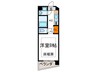 グランコスモ出町柳Ⅱ 1Kの間取り