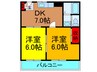 エスペランサ翠香園 2DKの間取り