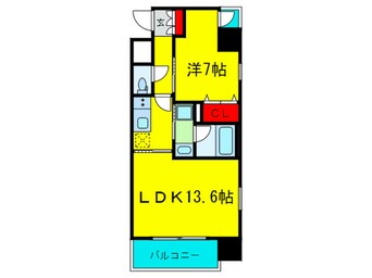 間取図 Ｓ－ＲＥＳＩＤＥＮＣＥ淀屋橋