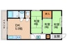 西九条蔵王町１１番地貸家 3DKの間取り