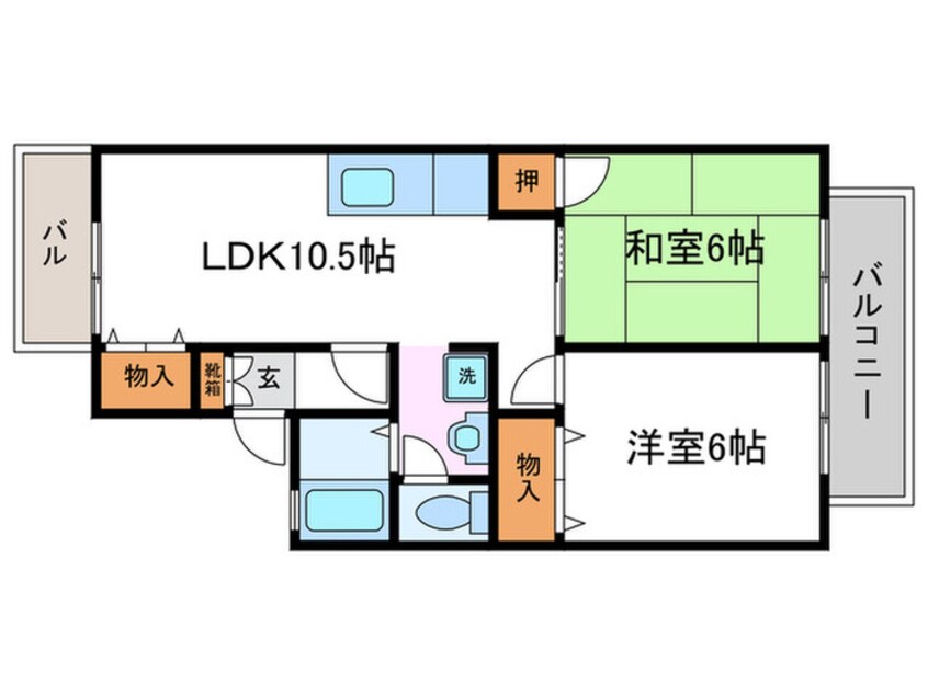 間取図 セジュ－ル蘭Ａ棟