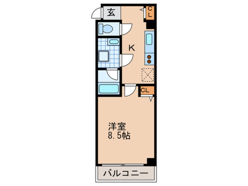 間取図 リバ－スクウェア１０３