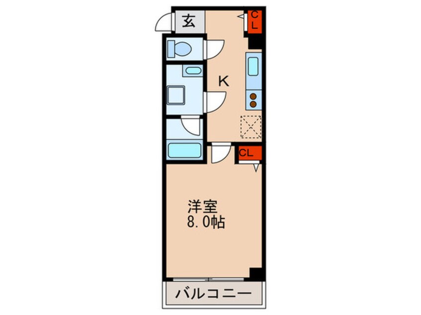 間取図 リバ－スクウェア１０３