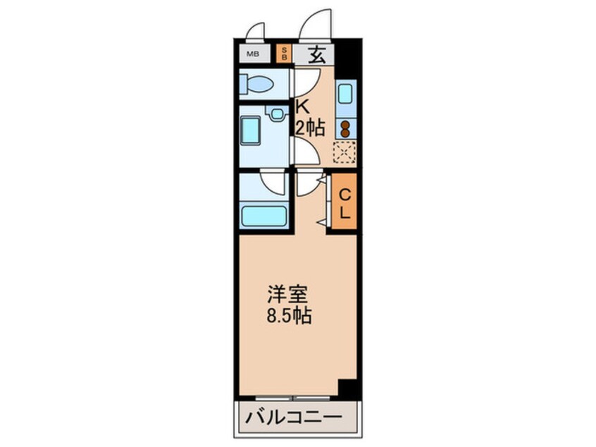 間取図 リバ－スクウェア１０３