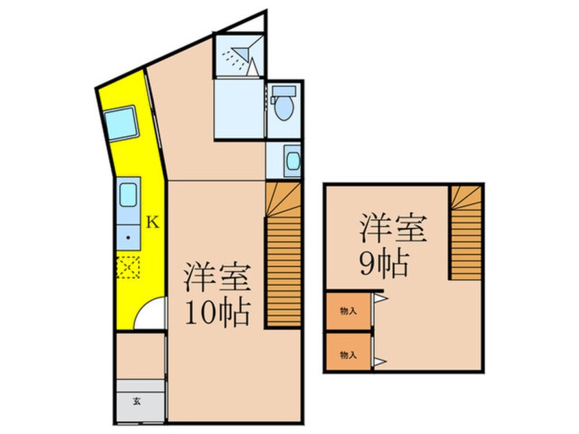 間取図 野中南1丁目ﾃﾗｽﾊｳｽ