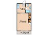 絹敏マンション 1Kの間取り