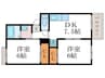 セジュ－ル山代五条 2DKの間取り