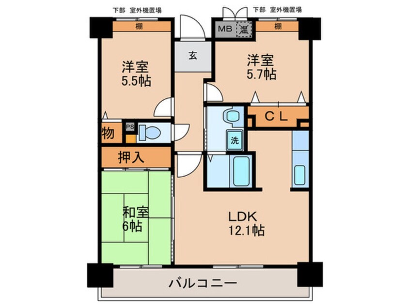 間取図 プロミネントコ－ト