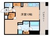 プレジール三ノ宮 1Rの間取り