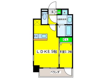 間取図 ﾚｵﾝｺﾝﾌｫｰﾄ難波ﾌﾞﾗﾝ(307)