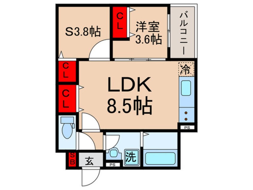間取図 仮)東大阪市吉田６丁目ＡＰ Ａ棟
