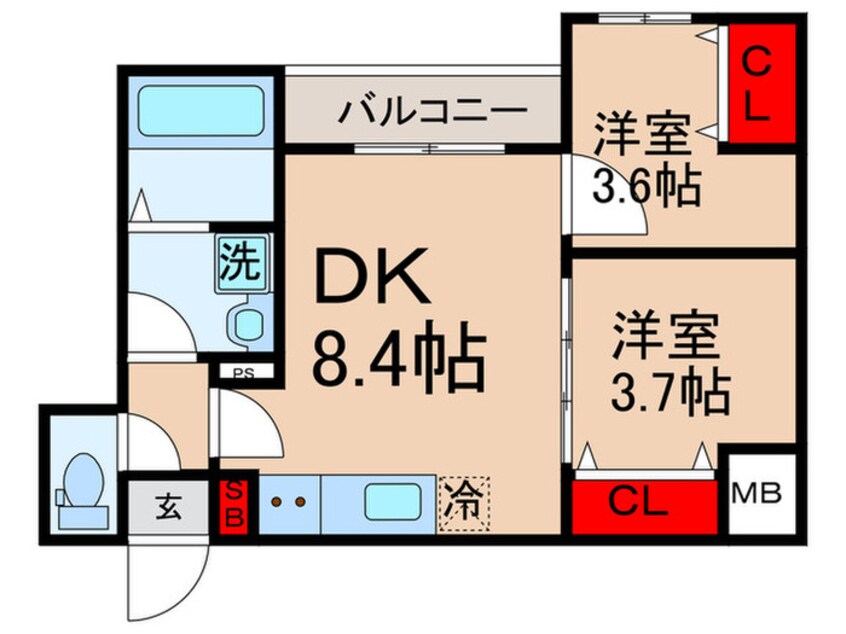 間取図 仮)東大阪市吉田６丁目ＡＰ Ａ棟
