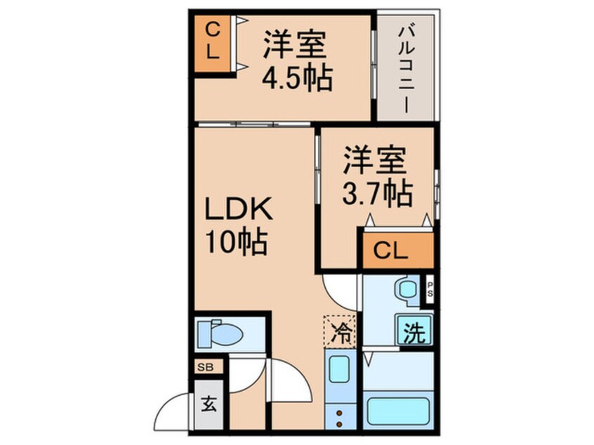 間取図 仮)東大阪市吉田６丁目ＡＰ Ａ棟