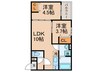 Ｄ ｐｏｒｔａ ｗｉｓｔｅｒｉａ 2LDKの間取り