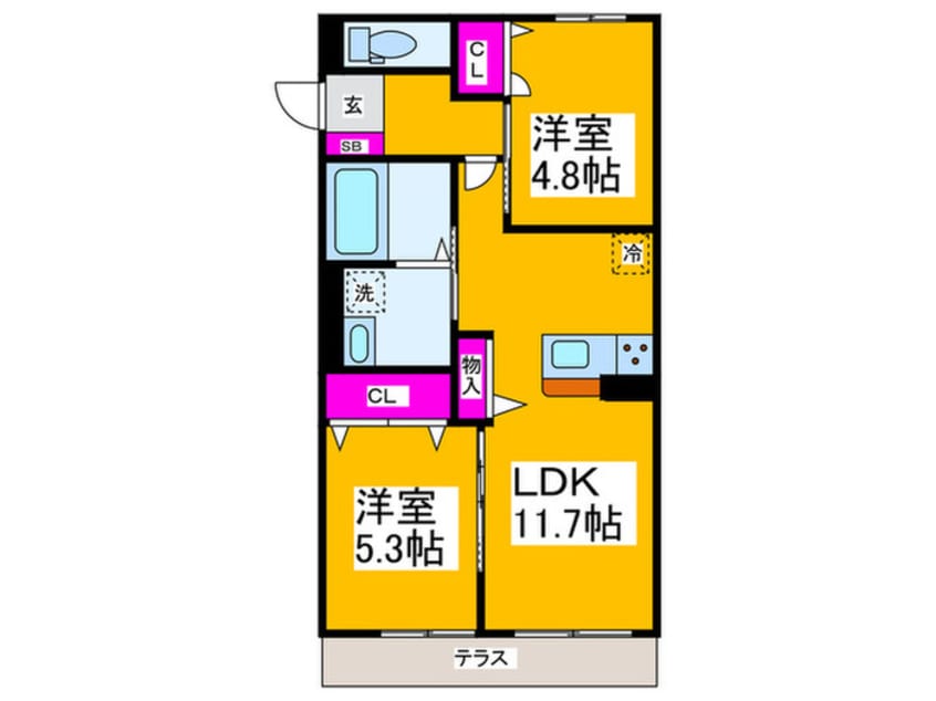 間取図 仮）堺市北区中百舌鳥町共同住宅