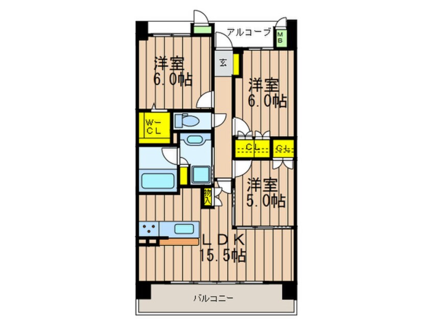 間取図 レ・ジェイド樟葉（702）