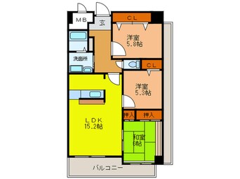 間取図 センチュリ－コ－ト宝塚弐番館