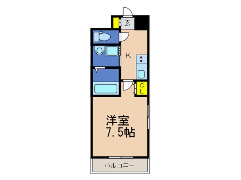 間取図 ﾌﾟﾗｲﾑﾗｲﾌ三宮磯上公園