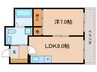エスペランサ藤井Ⅱ 1LDKの間取り