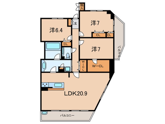 間取り図 エルアンジュ門戸岡田町(407)