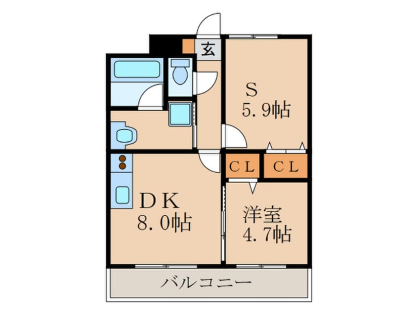 間取図 ＰＬＡＣＩＤＥ七瀬川
