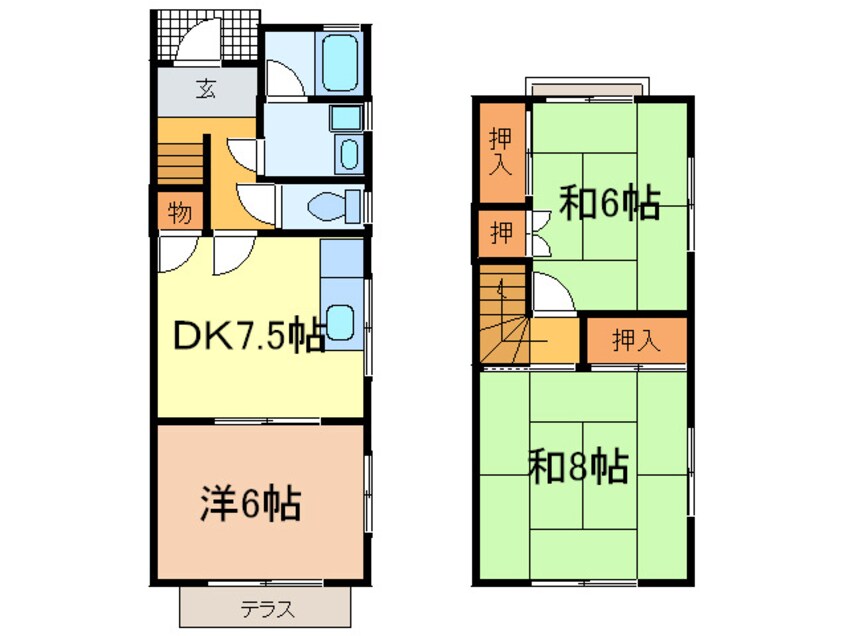 間取図 第３三幸荘１・２号室