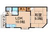 松栄ハイツ 1LDKの間取り