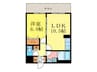 ルミエール菱川 1LDKの間取り