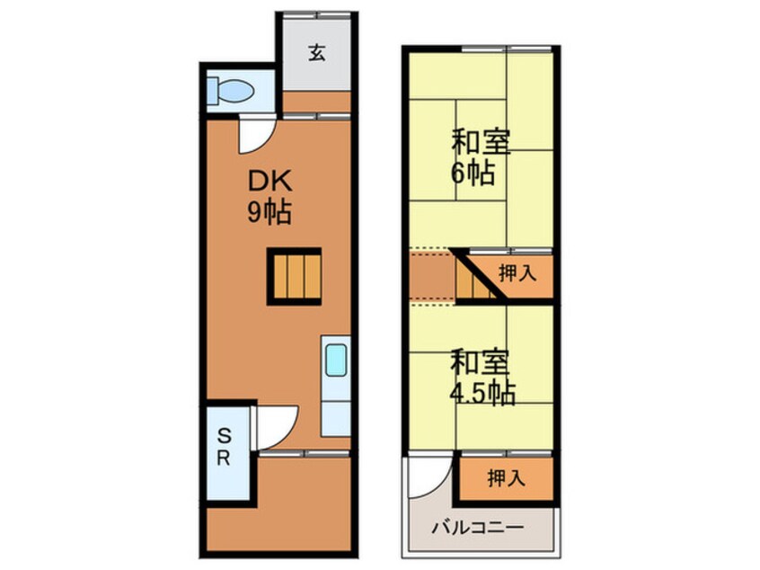 間取図 御供田2丁目高田貸家