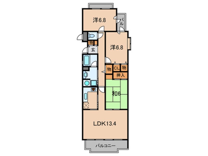 間取図 カサ　ヴェルデ芦屋