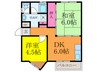 いかはなハイツＢ棟 2DKの間取り