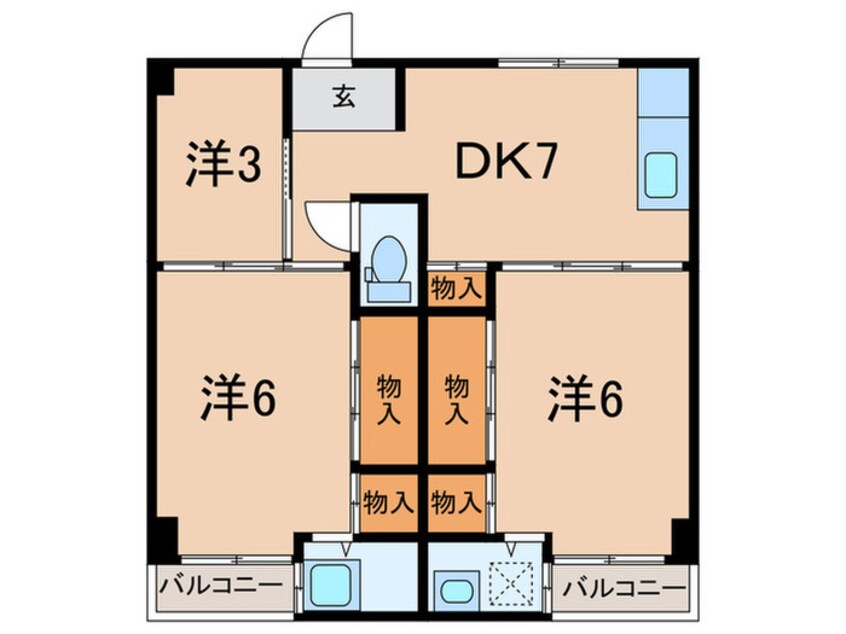 間取図 ビレッジハウス宮の前１号棟