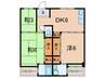 ビレッジハウス宮の前１号棟 3DKの間取り