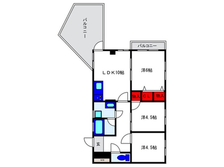 間取図 ハイツリバ－サイド