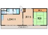 シャト－第１土山 2LDKの間取り