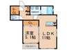 プロス駒川中野 1LDKの間取り