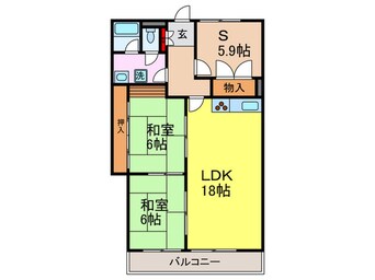 間取図 ｼｬﾙﾏﾝｺ-ﾎﾟ千里山B棟(106)