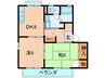 甲陽パンションＡ棟 2DKの間取り