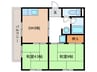 田園ハイツ 2DKの間取り