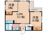 オーバルムーン京都 2LDKの間取り