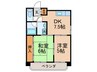 アドバンス松田 2DKの間取り