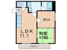 グレ－ス霞ヶ丘ビル 2LDKの間取り
