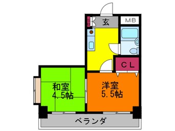 間取図 ハスキ－若江岩田