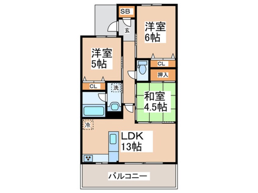 間取図 ｴｽﾃﾑｺｰﾄ阿波座ﾚｼﾞﾃﾞﾝｽ(605)