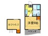 ロフティ北白川 1Kの間取り