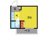 トモエハイツ５号館 1Kの間取り