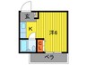 トモエハイツ５号館 1Kの間取り